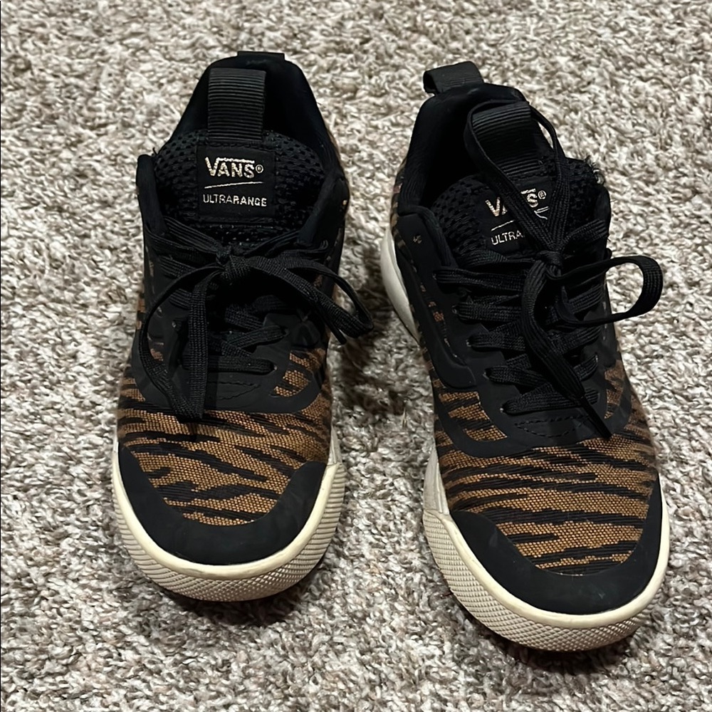 Vans Black and Brown High-Top Sneakers with Gradient Design
